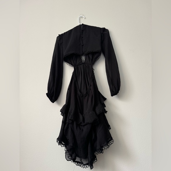 ASOS DESIGN mini dress with long sleeve and circle trim Sz 0 - Picture 9 of 12